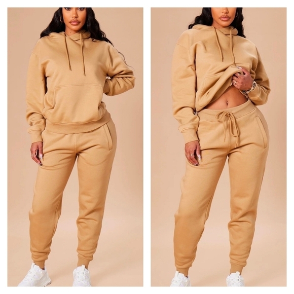 Fashion Nova Other - Fashion Nova Stole Your Boyfriend Hoodie & Jogger Nude 2-Piece Set